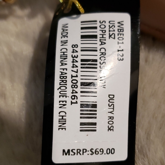 NWT - Bebe Chevron Quilted Rose CrossBody Purse - Picture 3 of 7